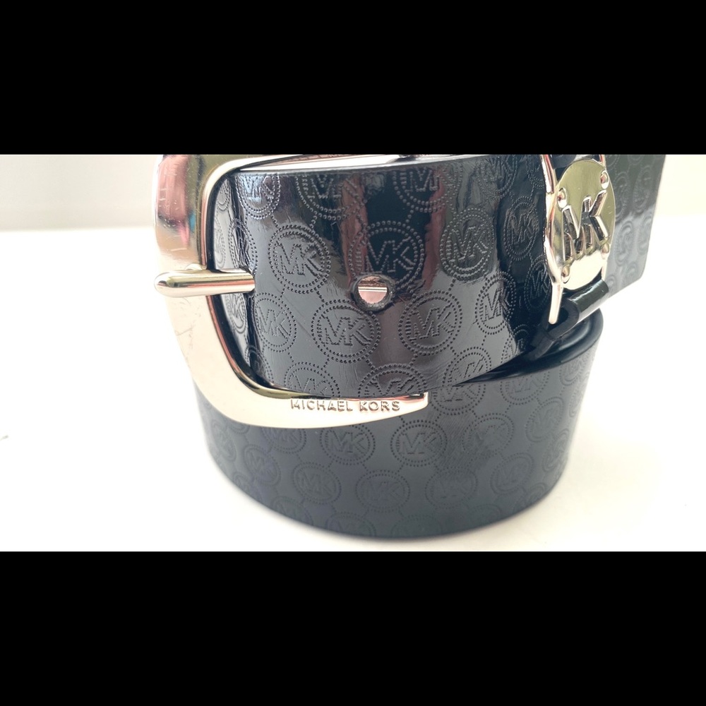 Michael Kors UNISEX Black Signature Logo Belt - Picture 3 of 8